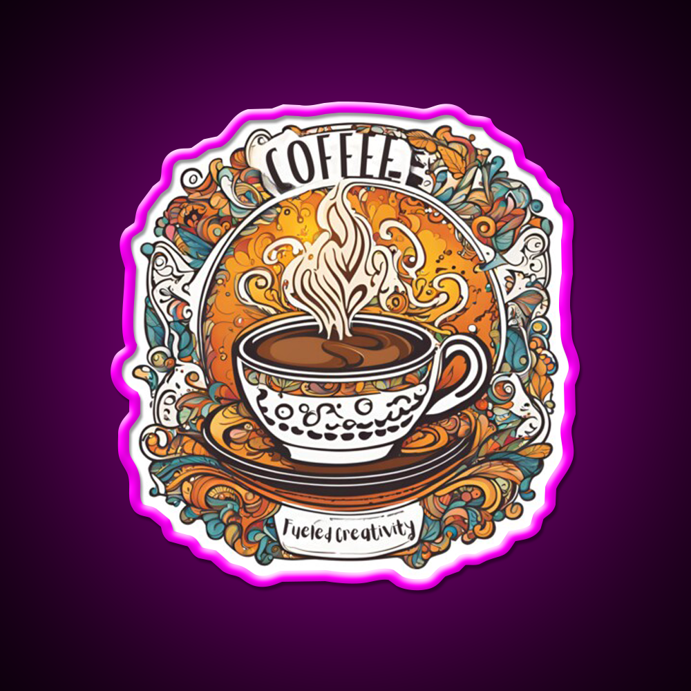 Coffee Fueled Creativity Cafe Led Neon Sign Espresso Bar Art Rgb Color