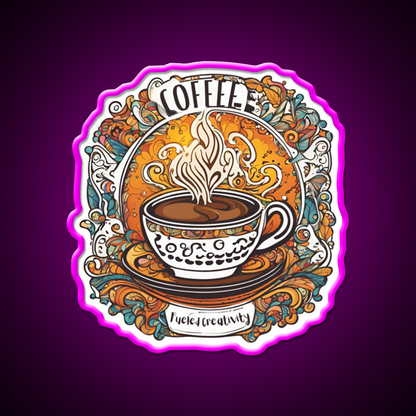 Coffee Fueled Creativity Cafe Led Neon Sign Espresso Bar Art Rgb Color