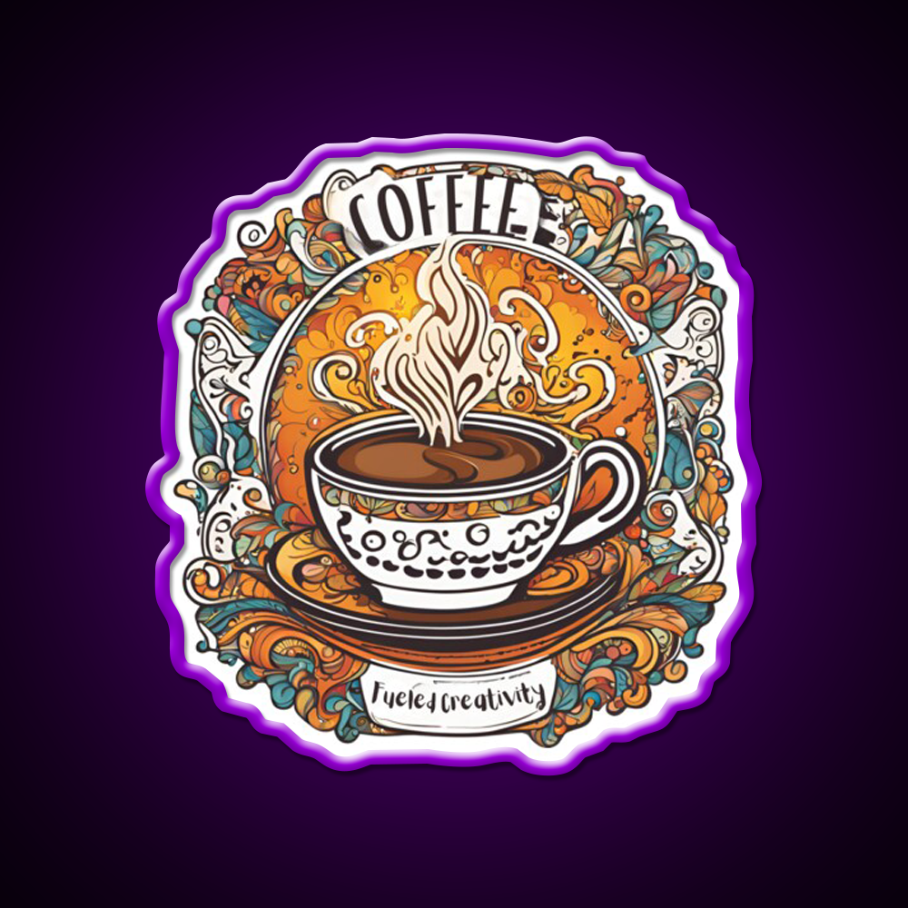 Coffee Fueled Creativity Cafe Led Neon Sign Espresso Bar Art Rgb Color