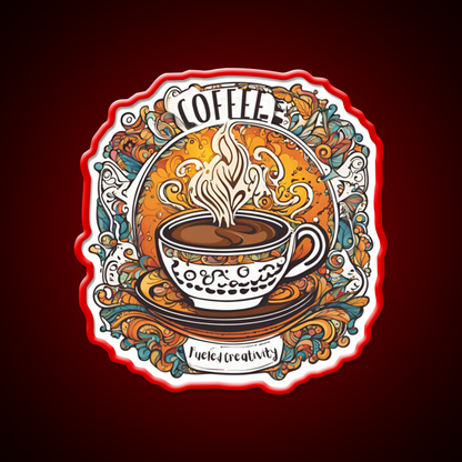 Coffee Fueled Creativity Cafe Led Neon Sign Espresso Bar Art Rgb Color