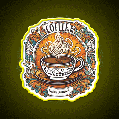 Coffee Fueled Creativity Cafe Led Neon Sign Espresso Bar Art Rgb Color