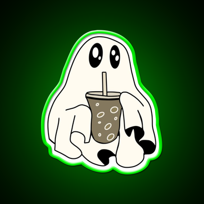 Coffee Ghostie Cafe Led Neon Sign Espresso Bar Art Rgb Color