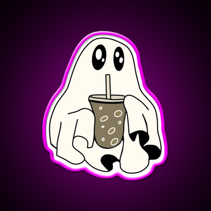 Coffee Ghostie Cafe Led Neon Sign Espresso Bar Art Rgb Color