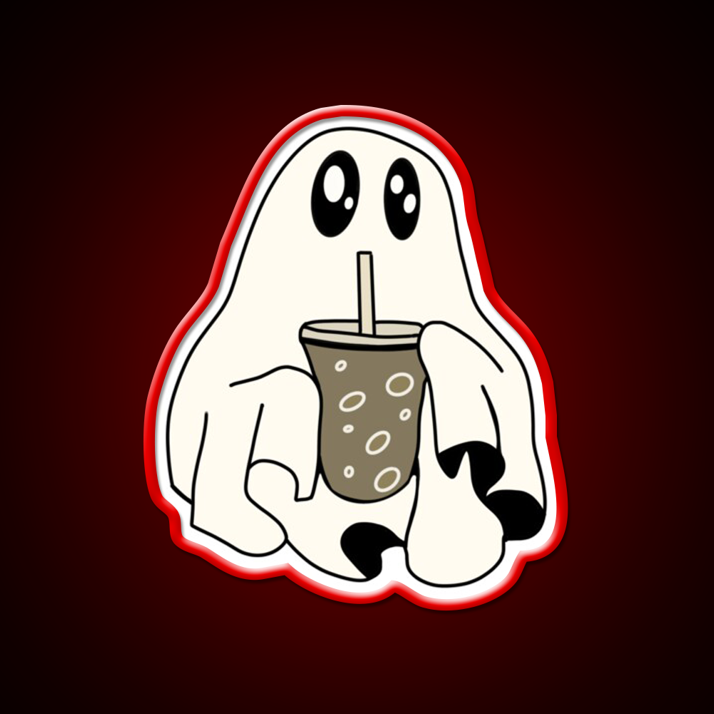 Coffee Ghostie Cafe Led Neon Sign Espresso Bar Art Rgb Color