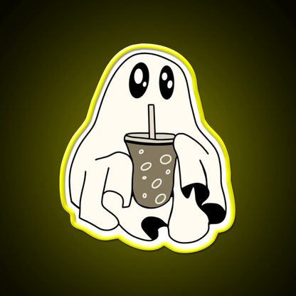 Coffee Ghostie Cafe Led Neon Sign Espresso Bar Art Rgb Color - Shineneon