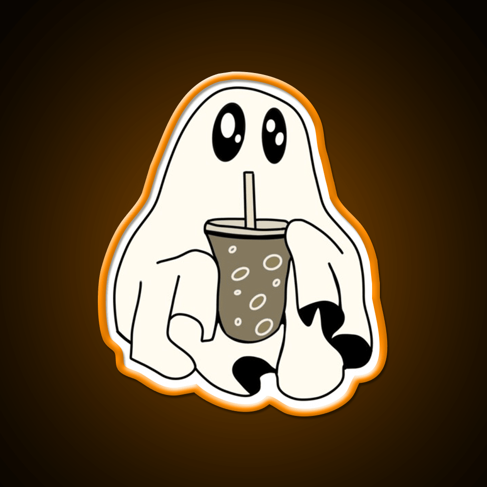 Coffee Ghostie Cafe Led Neon Sign Espresso Bar Art Rgb Color - Shineneon