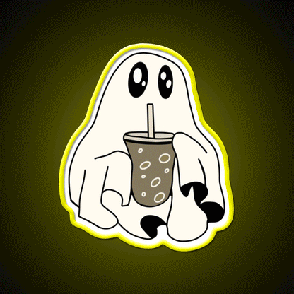 Coffee Ghostie Cafe Led Neon Sign Espresso Bar Art Rgb Color