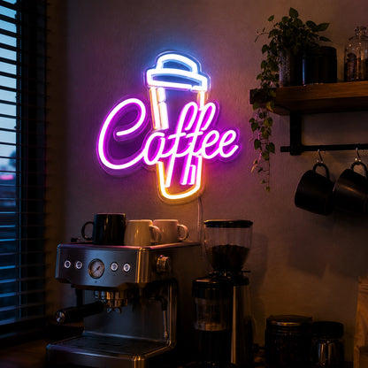 Coffee Hat LED Neon Sign - 03 Real Lifestyle Scene
