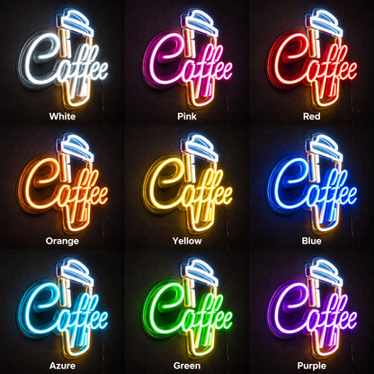 Coffee Hat LED Neon Sign - 05 Color Grid