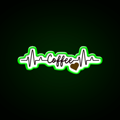 Coffee Heart Pulse Gift Cafe Led Neon Sign Espresso Bar Art Rgb Color - Shineneon