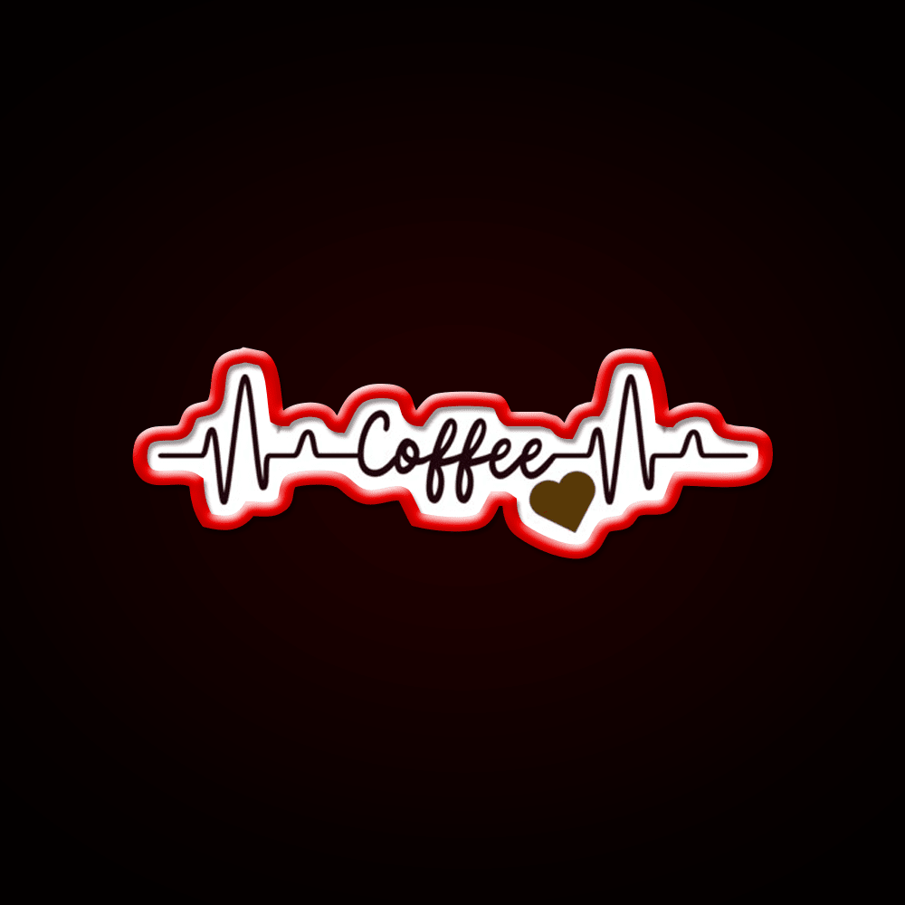 Coffee Heart Pulse Gift Cafe Led Neon Sign Espresso Bar Art Rgb Color - Shineneon