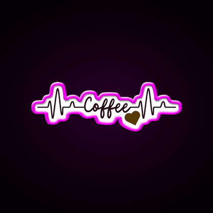 Coffee Heart Pulse Gift Cafe Led Neon Sign Espresso Bar Art Rgb Color - Shineneon