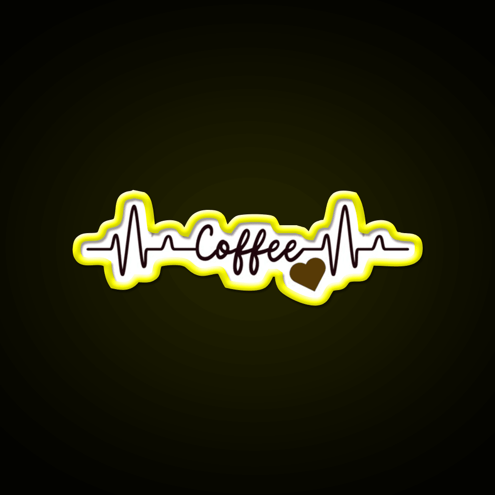 Coffee Heart Pulse Gift Cafe Led Neon Sign Espresso Bar Art Rgb Color - Shineneon