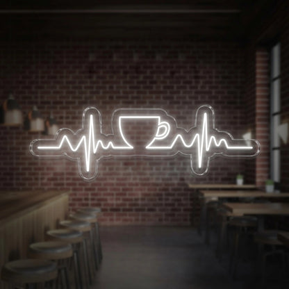 Coffee Heartbeat Wall Decor LED Neon Sign - 01 Original Product Image