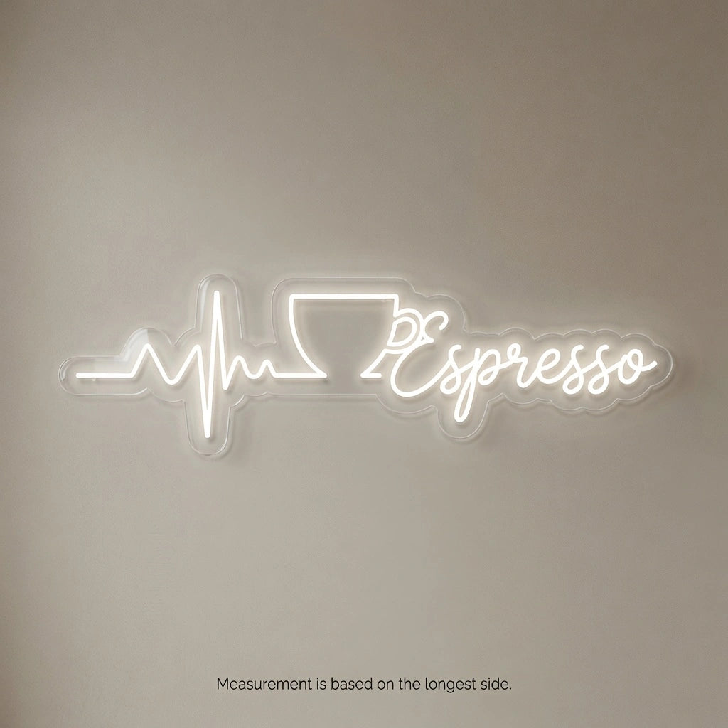 Coffee Heartbeat Wall Decor LED Neon Sign - 04 Size Image