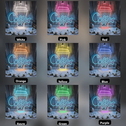 Coffee Hospitality Room Decor LED Neon Sign - 05 Color Grid