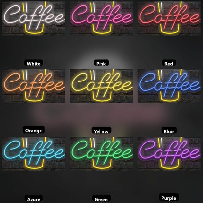 Coffee Hospitality Wall Art LED Neon Sign - 05 Color Grid