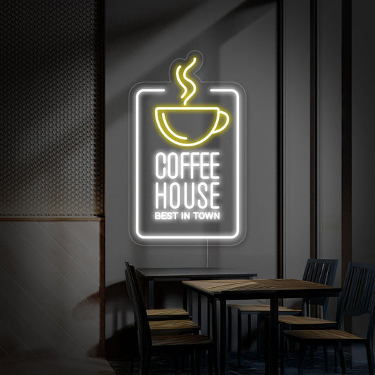 Coffee House Best In Town Led Neon Sign For Coffee Shop