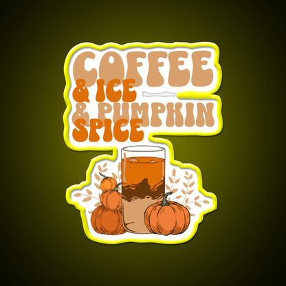 Coffee Ice Pumpkin Spice Cafe Led Neon Sign Espresso Bar Art Rgb Color - Shineneon