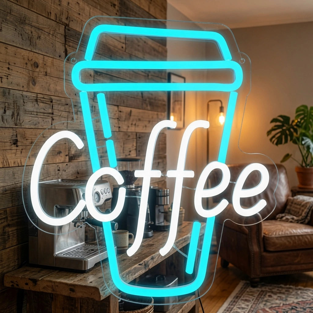 Coffee Interior Room Art LED Neon Sign - 03 Real Lifestyle Scene