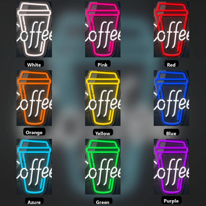 Coffee Interior Room Art LED Neon Sign - 05 Color Grid