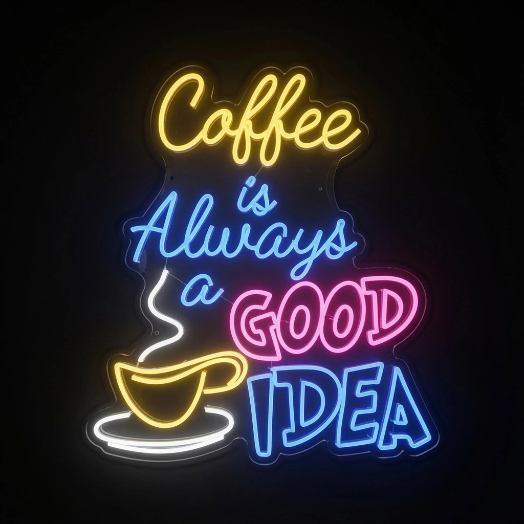 Coffee Is Always A Good Idea Wall Decor LED Neon Sign - 01 Original Product Image