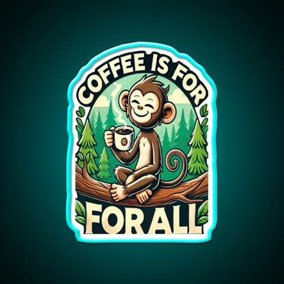 Coffee Is For All Cafe Led Neon Sign Espresso Bar Art Rgb Color
