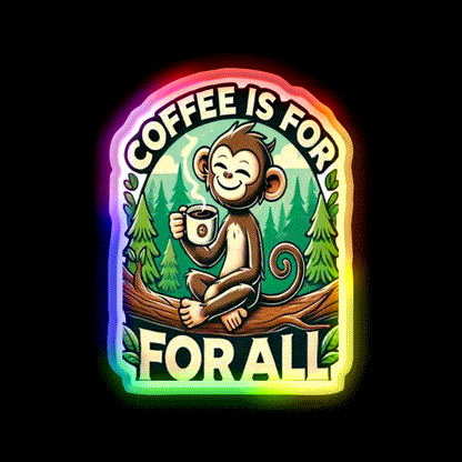 Coffee Is For All Cafe Led Neon Sign Espresso Bar Art Rgb Color