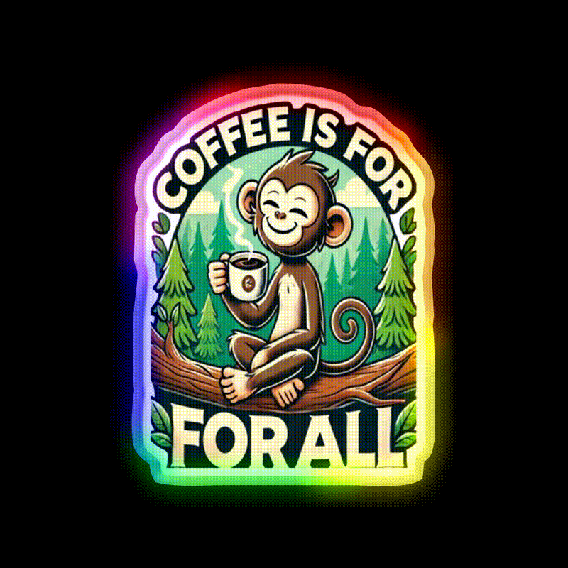 Coffee Is For All Cafe Led Neon Sign Espresso Bar Art Rgb Color