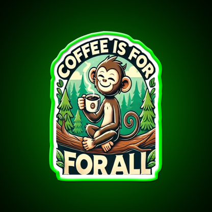 Coffee Is For All Cafe Led Neon Sign Espresso Bar Art Rgb Color
