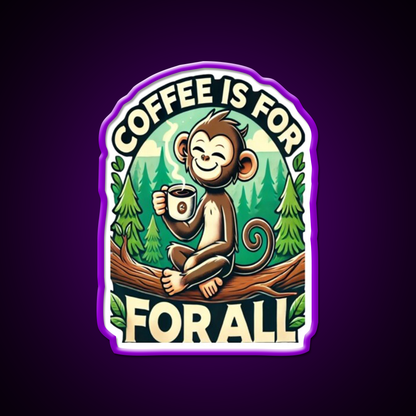 Coffee Is For All Cafe Led Neon Sign Espresso Bar Art Rgb Color
