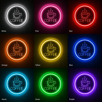 Coffee LED Neon Sign Bedroom Wall Art - 05 Color Grid