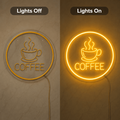 Coffee LED Neon Sign Bedroom Wall Art - Shineneon