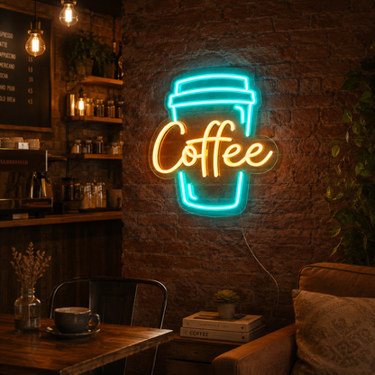 Coffee LED Neon Sign Home Wall Art - 03 Real Lifestyle Scene