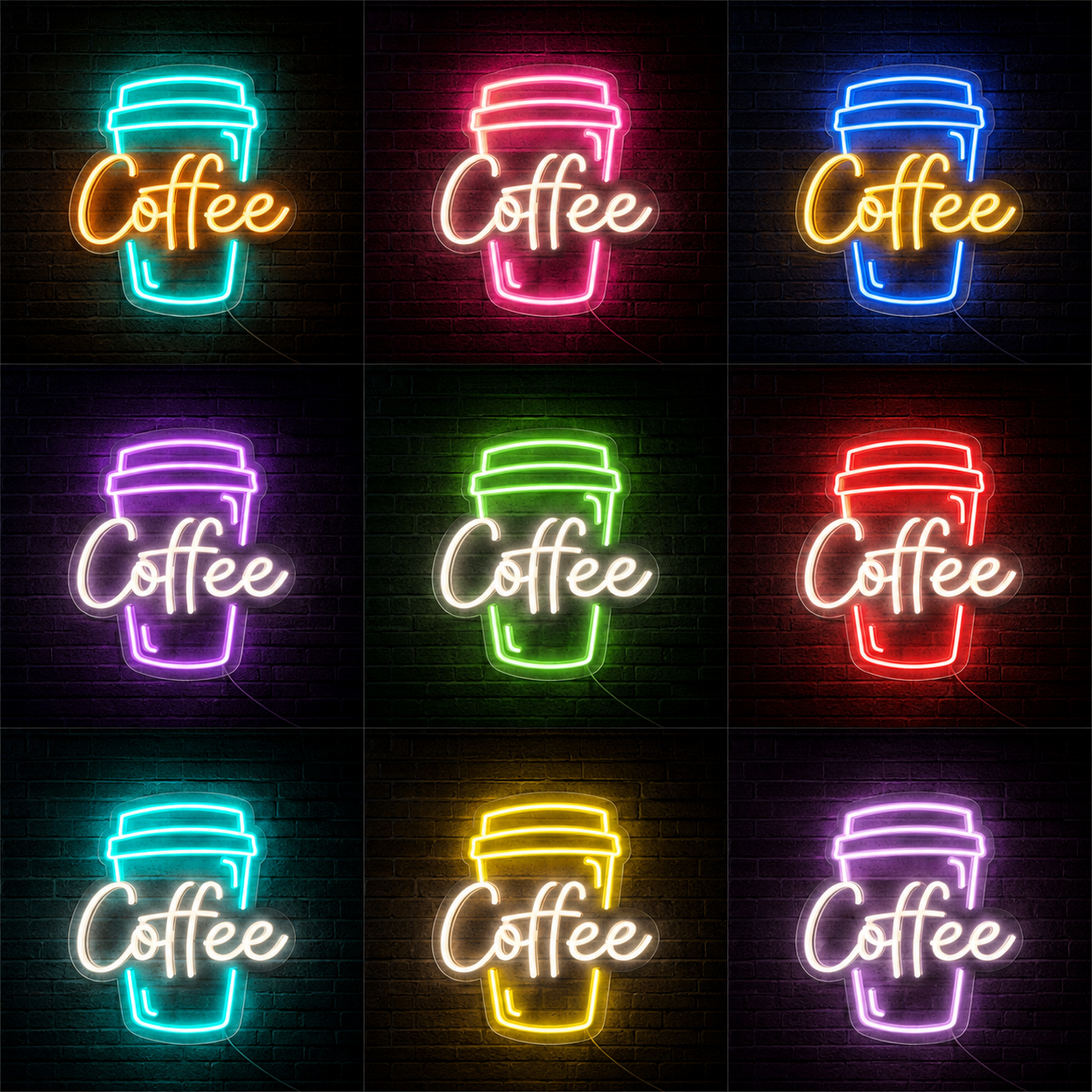 Coffee LED Neon Sign Home Wall Art - 05 Color Grid