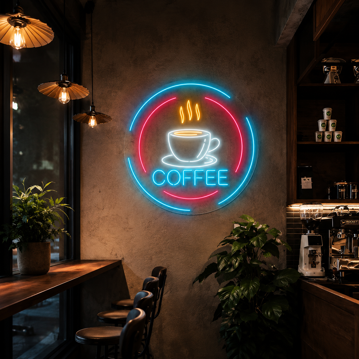 Coffee LED Neon Sign Living Room Decor - 02 High-Converting Product Image