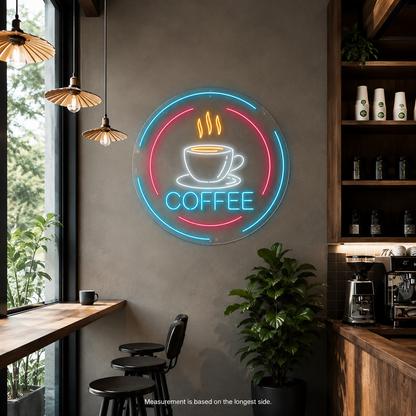 Coffee LED Neon Sign Living Room Decor - 04 Size Image