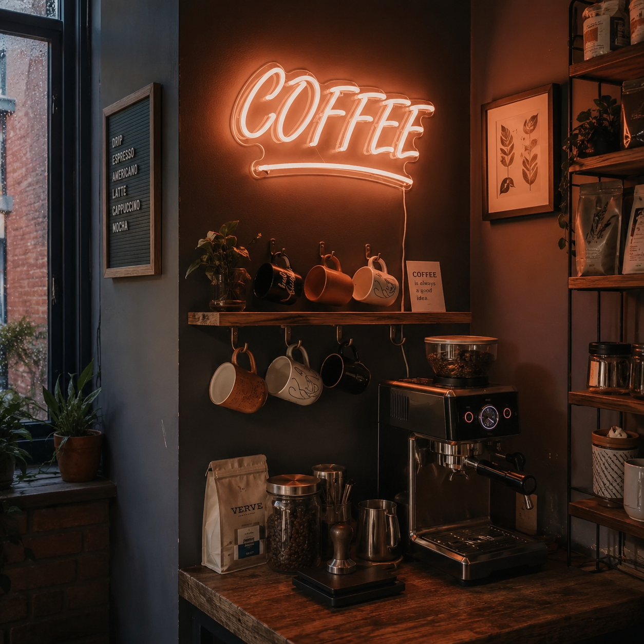 Coffee LED Neon Sign Wall Art - 03 Real Lifestyle Scene