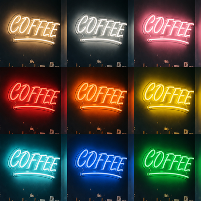Coffee LED Neon Sign Wall Art - 05 Color Grid