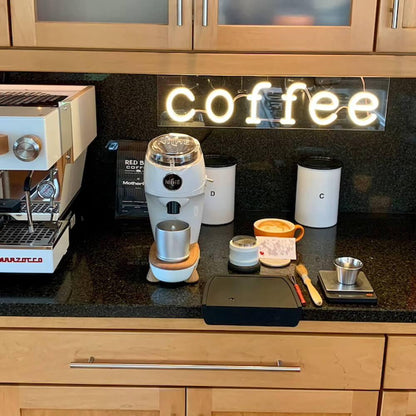 Coffee Led Neon Sign With White Wavy Frame Cafe Wall Decor | Shineneon