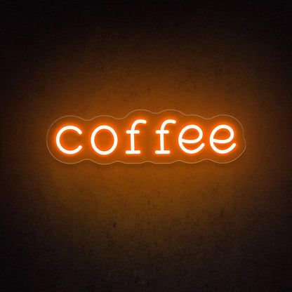 Coffee Led Neon Sign With White Wavy Frame Cafe Wall Decor | Shineneon