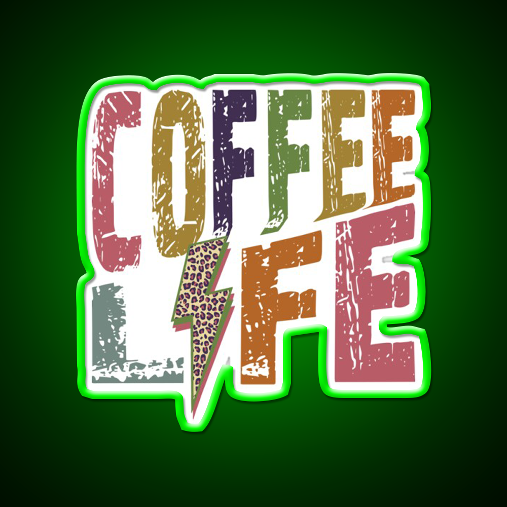 Coffee Life Cafe Led Neon Sign Espresso Bar Art Rgb Color