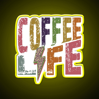 Coffee Life Cafe Led Neon Sign Espresso Bar Art Rgb Color