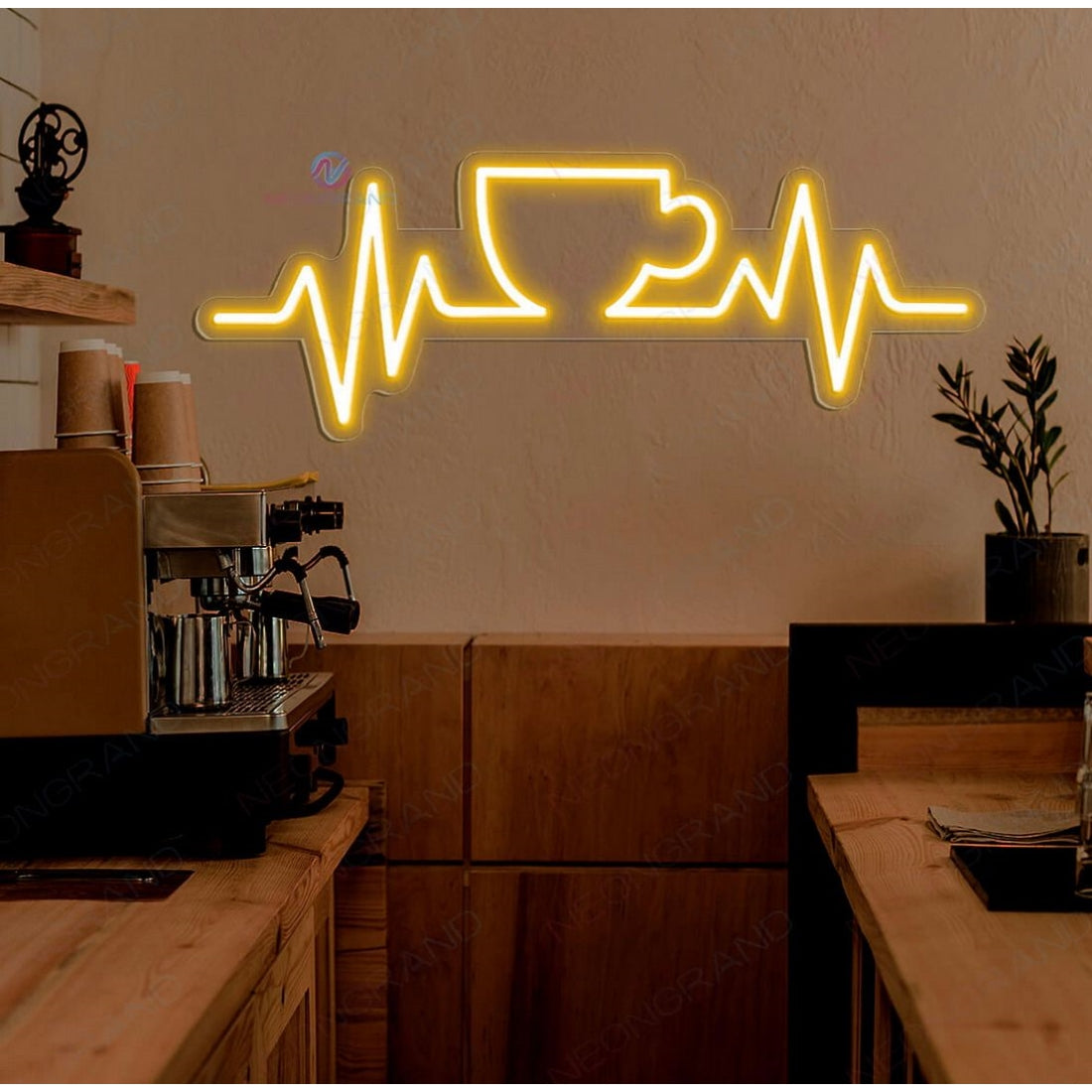 Coffee Life Line Led Sign Business Neon Sign