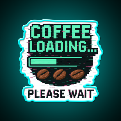 Coffee Loading Progress Bar Man Cave Bar Led Neon Sign Rgb Color