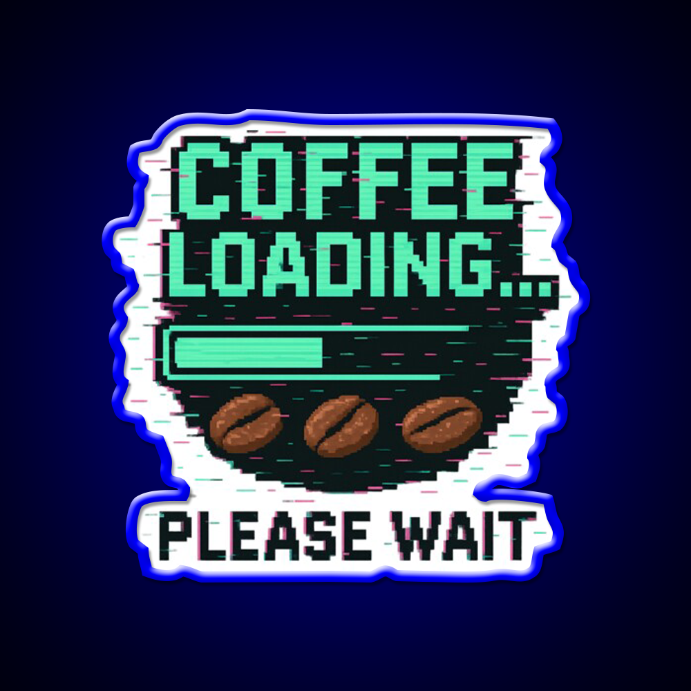 Coffee Loading Progress Bar Man Cave Bar Led Neon Sign Rgb Color