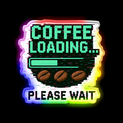 Coffee Loading Progress Bar Man Cave Bar Led Neon Sign Rgb Color