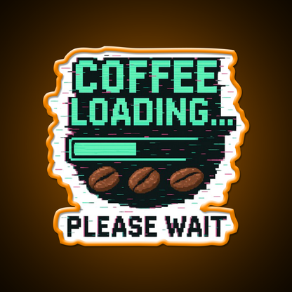 Coffee Loading Progress Bar Man Cave Bar Led Neon Sign Rgb Color
