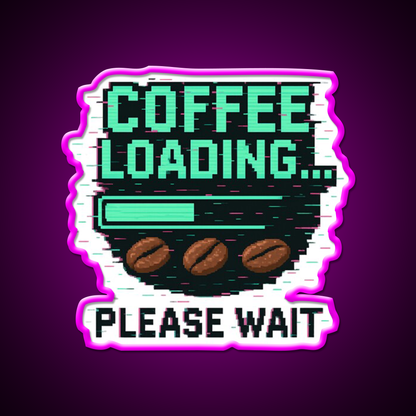 Coffee Loading Progress Bar Man Cave Bar Led Neon Sign Rgb Color