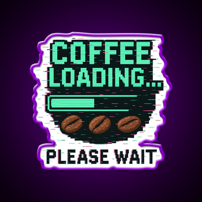 Coffee Loading Progress Bar Man Cave Bar Led Neon Sign Rgb Color